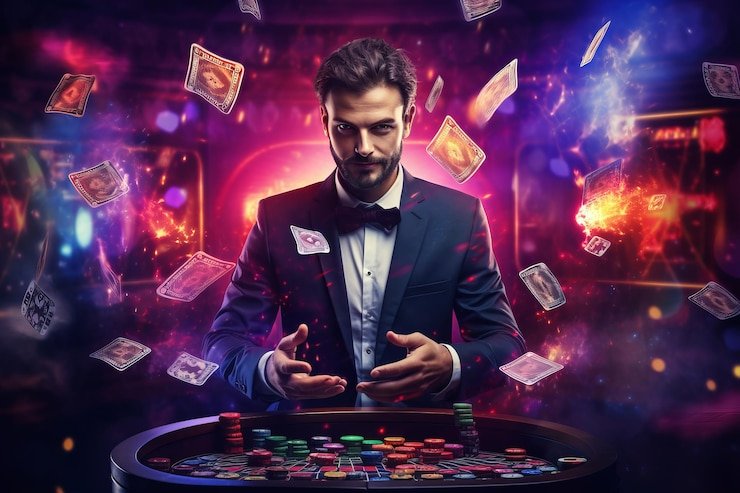 Tampilan meja Infinite Blackjack nilaitoto dengan dealer langsung dan antarmuka pemain